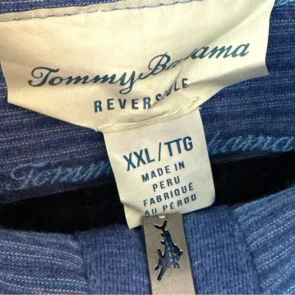 Tommy Bahama Men's Ferrara Flip Half Zip Pullover Sweater Blue XXL TTG